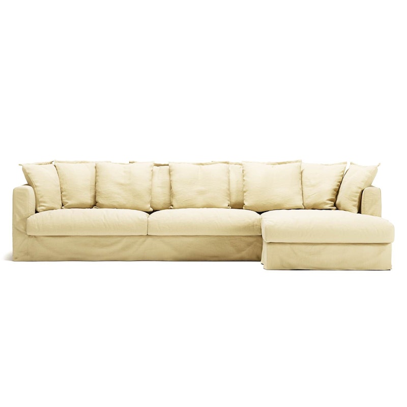 Bezug Für Le Grand Air 3-Sitzer-Sofa Leinen Liege Rechts, Morning Glow