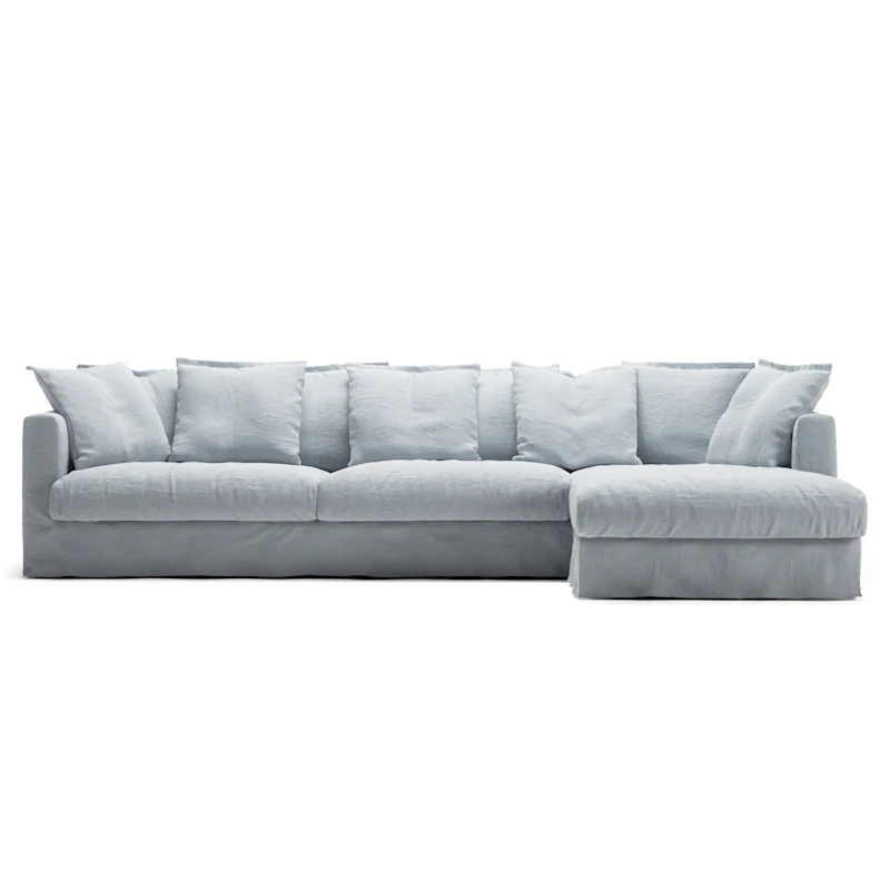 Bezug Für Le Grand Air 3-Sitzer-Sofa Leinen Liege Rechts, Nordic Sky
