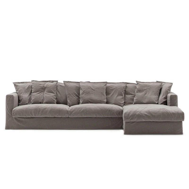 Bezug Für Le Grand Air 3-Sitzer-Sofa Leinen Liege Rechts, Smokey Granite