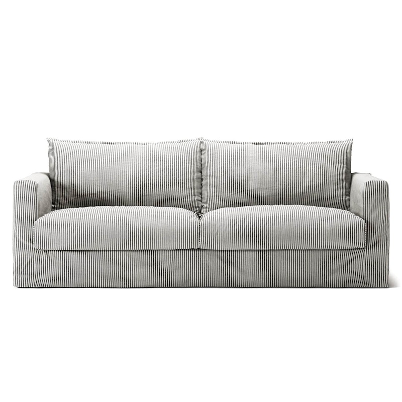 Bezug Für Le Grand Air Nou 3-Sitzer-Sofa Leinen, Ash Stripe
