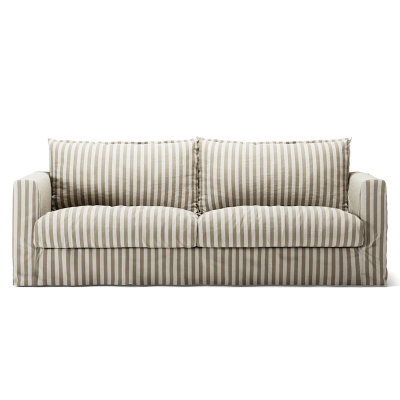 Bezug Für Le Grand Air Nou 3-Sitzer-Sofa Leinen, Gentle Ribbon