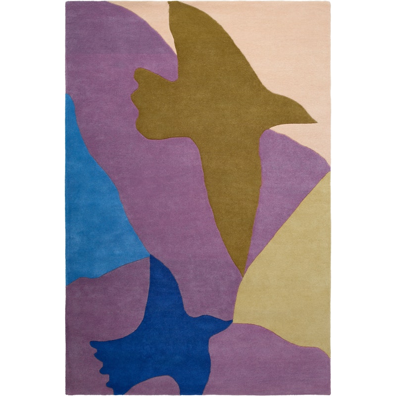 Bird Wollteppich 250x350 cm, Blau