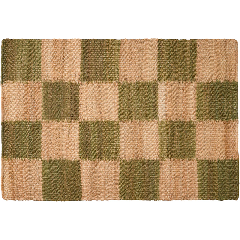 Chess Türmatte 60x90 cm, Natural Jute / Grün
