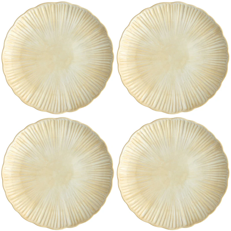 Daisy Teller 4-er Set Cremefarben, 22 cm