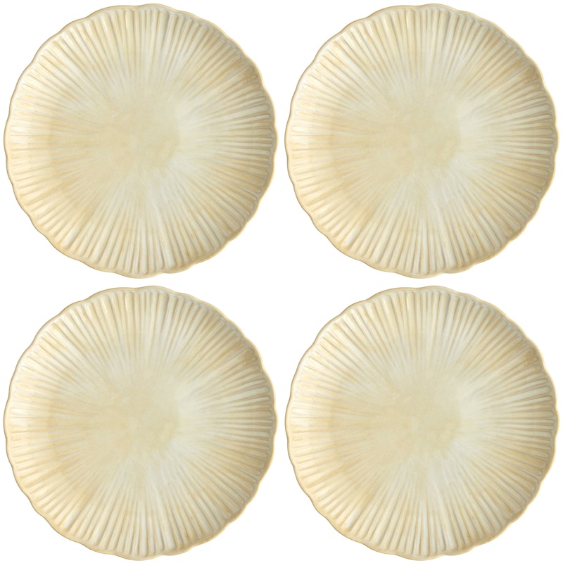 Daisy Teller 4-er Set Cremefarben, 22 cm
