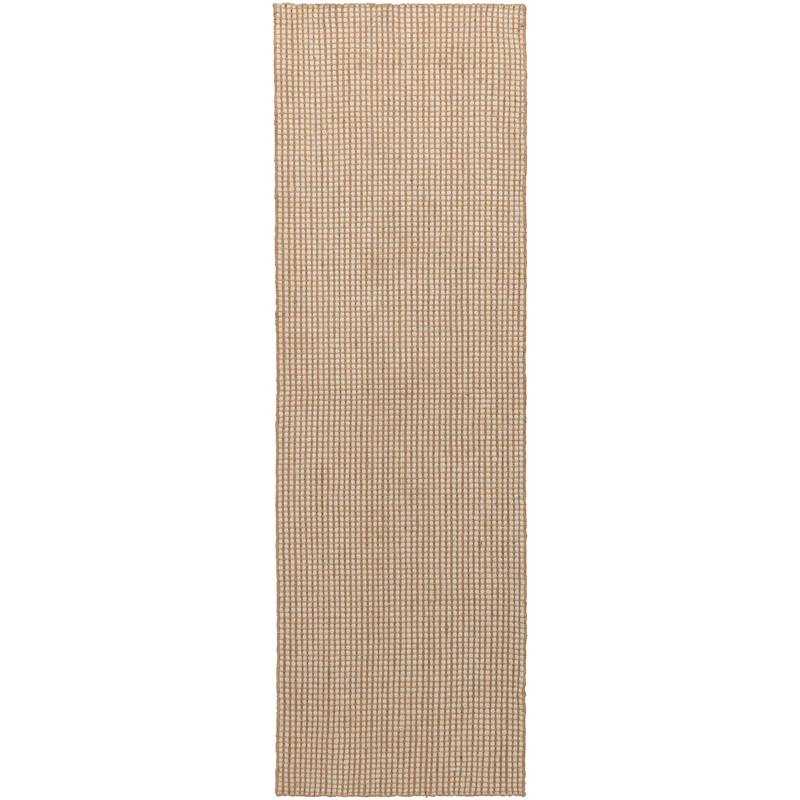 Dotted Wollteppich Natur, 75x250 cm