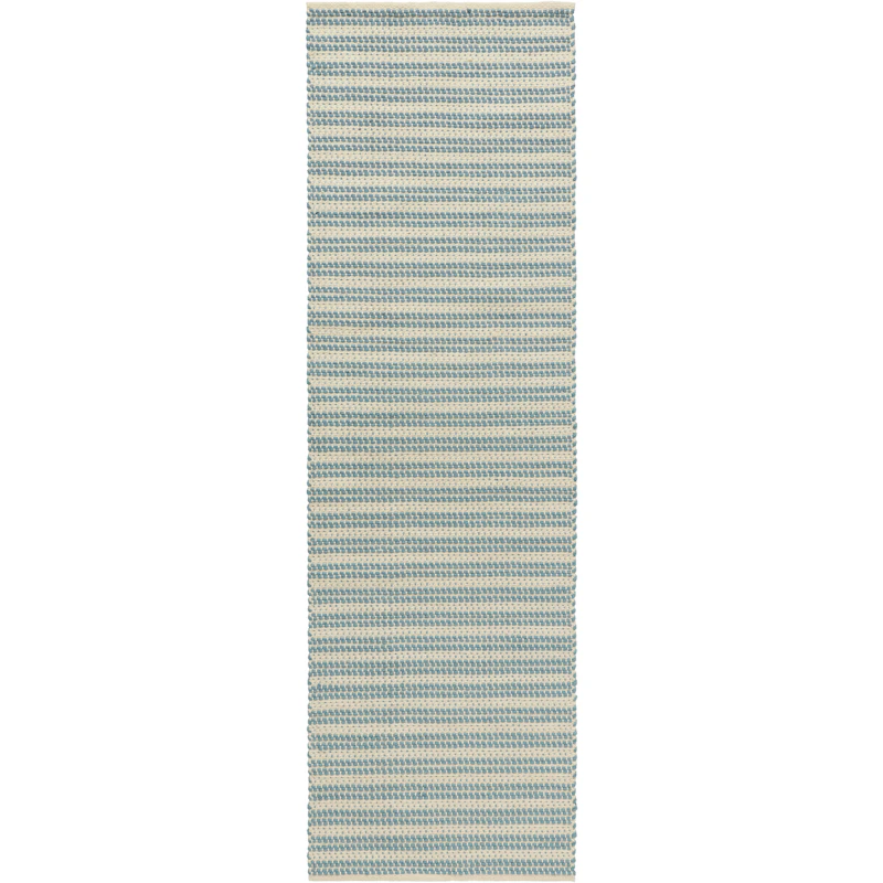 Dune Teppich Recyceltes PET 75x250 cm, Dusty Blue / Off-white