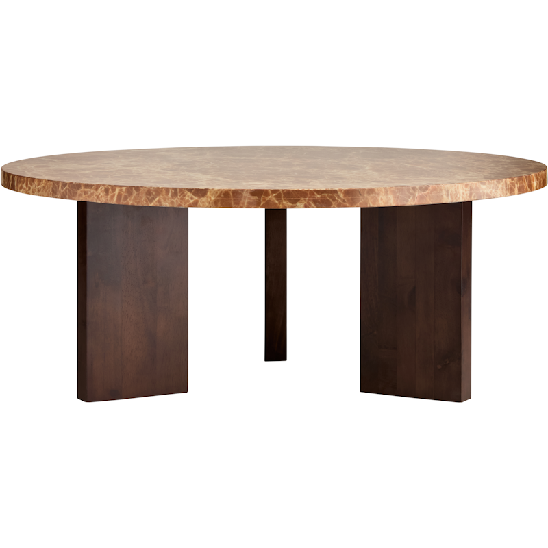 Eden Kaffeetisch 90 cm, Dunkel Eiche / Braun Stein