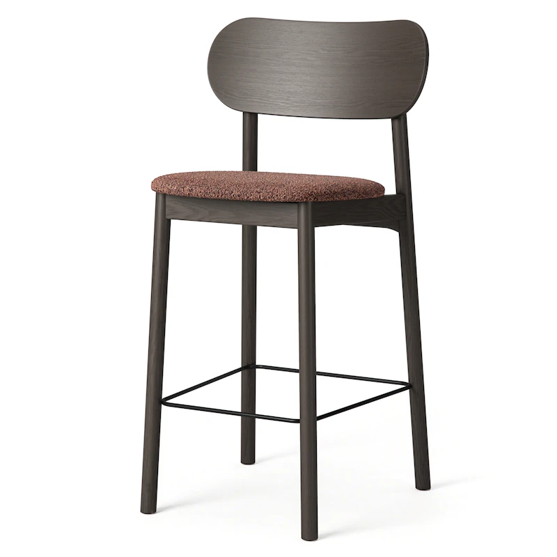 Elephant Barstuhl, Dunkel Eiche / Rost Bouclé-Stoff