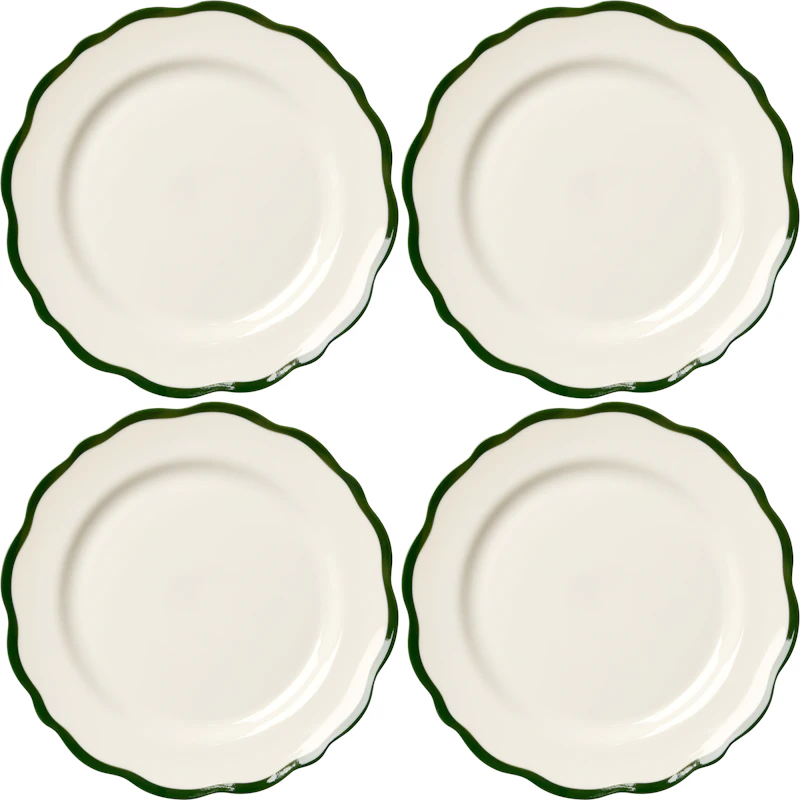 Fleur Beilagenteller 21 cm 4-er Set, Dunkelgrün