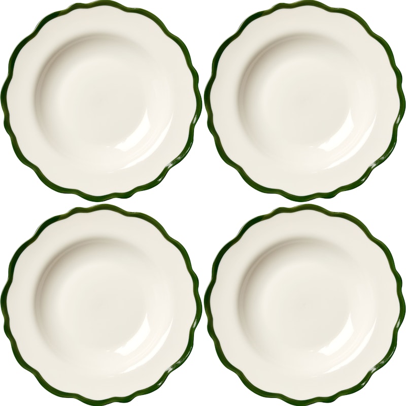 Fleur Schüssel 23 cm 4-er Set, Dunkelgrün