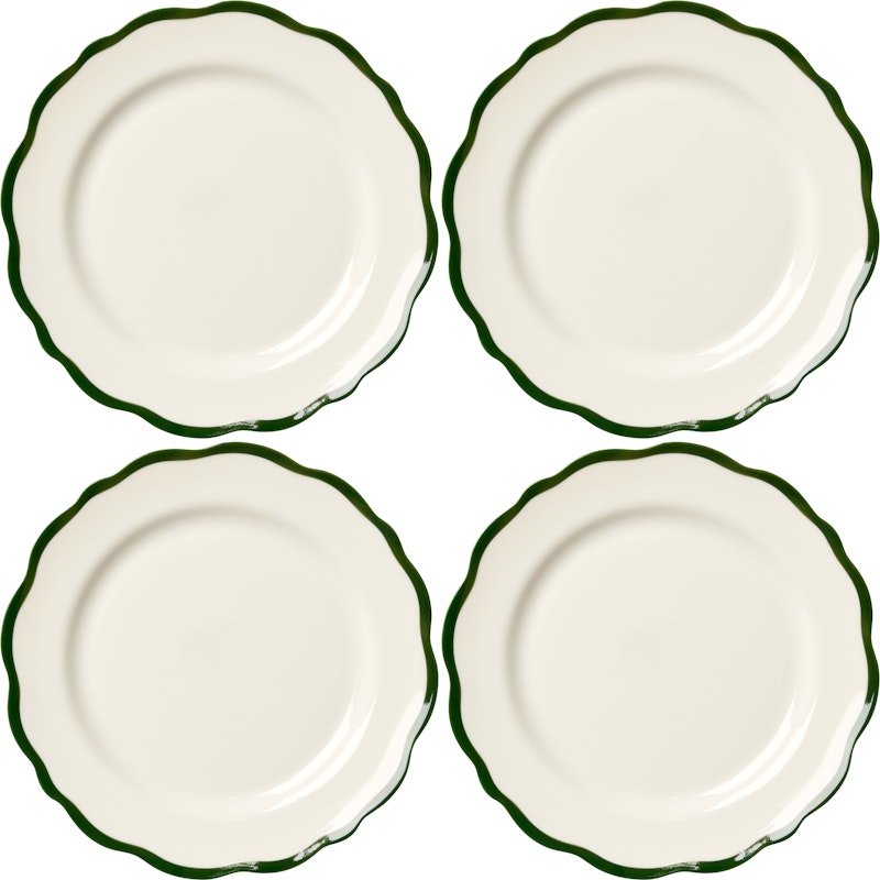 Fleur Beilagenteller 21 cm 4-er Set, Dunkelgrün