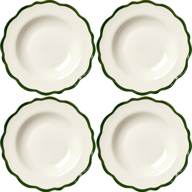 Fleur Schüssel 23 cm 4-er Set, Dunkelgrün