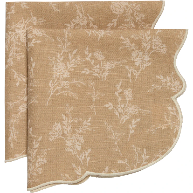 Gia Serviette Blume 45x45 cm 2-er Set, Beige