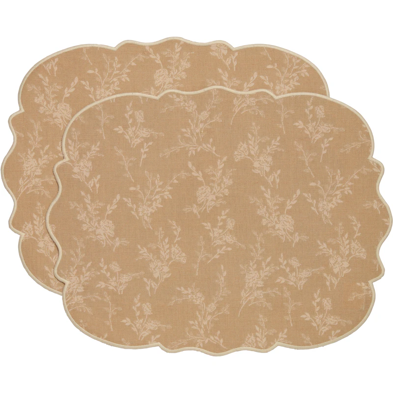 Gia Tischset Blume 35x45 cm 2-er Set, Beige