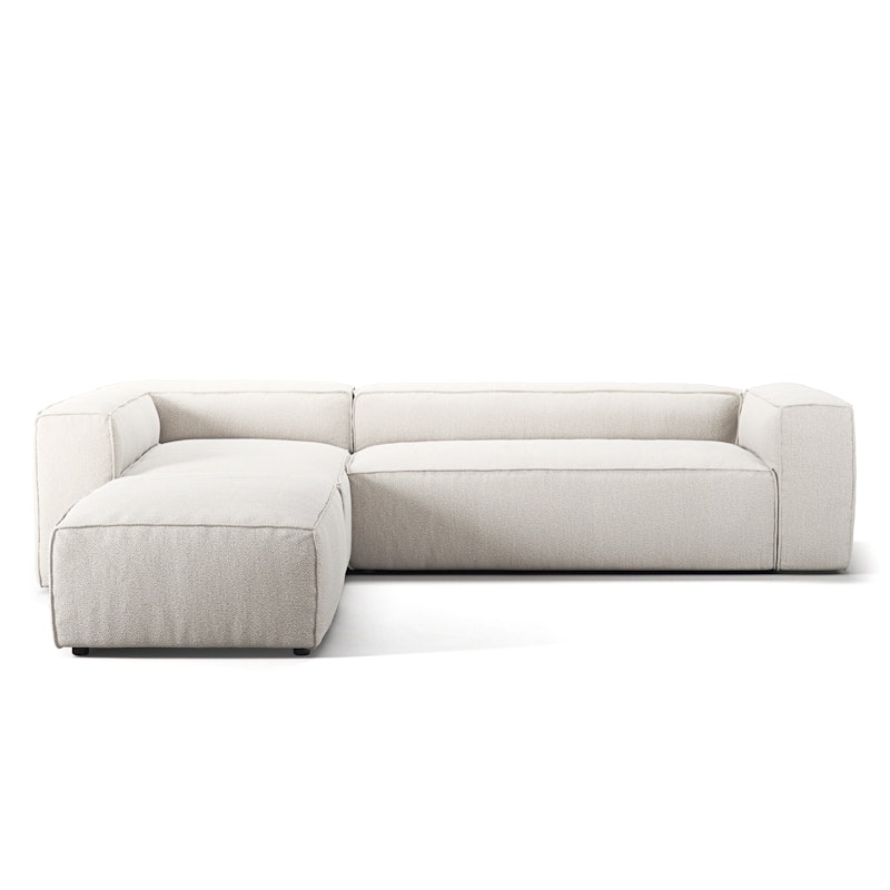 Grand 4-Sitzer-Sofa Liege Links offenes endstück, Steam White