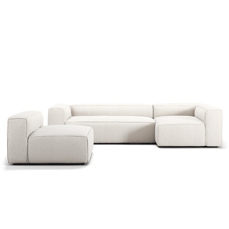 Grand 4-Sitzer-Sofa Liege Rechts mit Sessel, Steam White