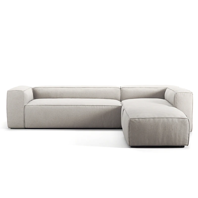 Grand 4-Sitzer-Sofa Liege Rechts offenes endstück, Moon White