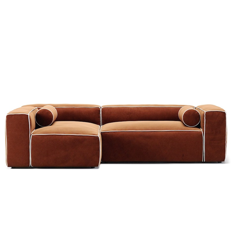 Grand Hue 3-Sitzer-Sofa Liege Links, Copper Glow / Moon White