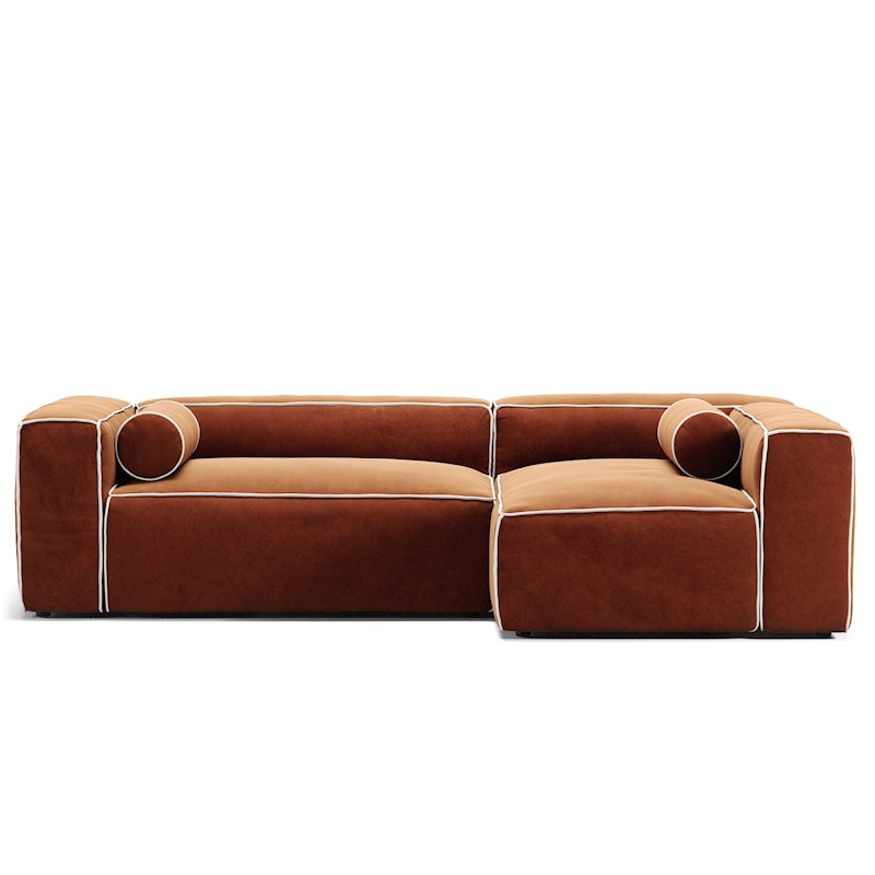 Grand Hue 3-Sitzer-Sofa Liege Rechts, Copper Glow / Moon White