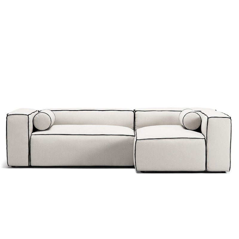 Grand Hue 3-Sitzer-Sofa Liege Rechts, Steam White / Mine Graphite