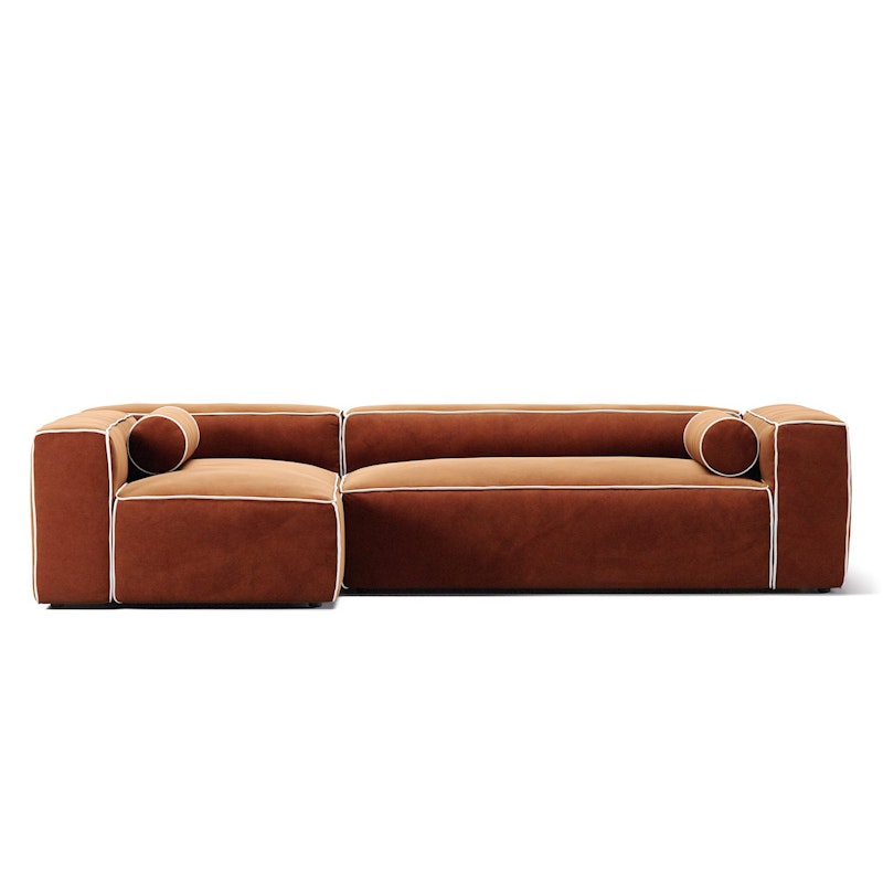 Grand Hue 4-Sitzer-Sofa Liege Links, Copper Glow / Moon White