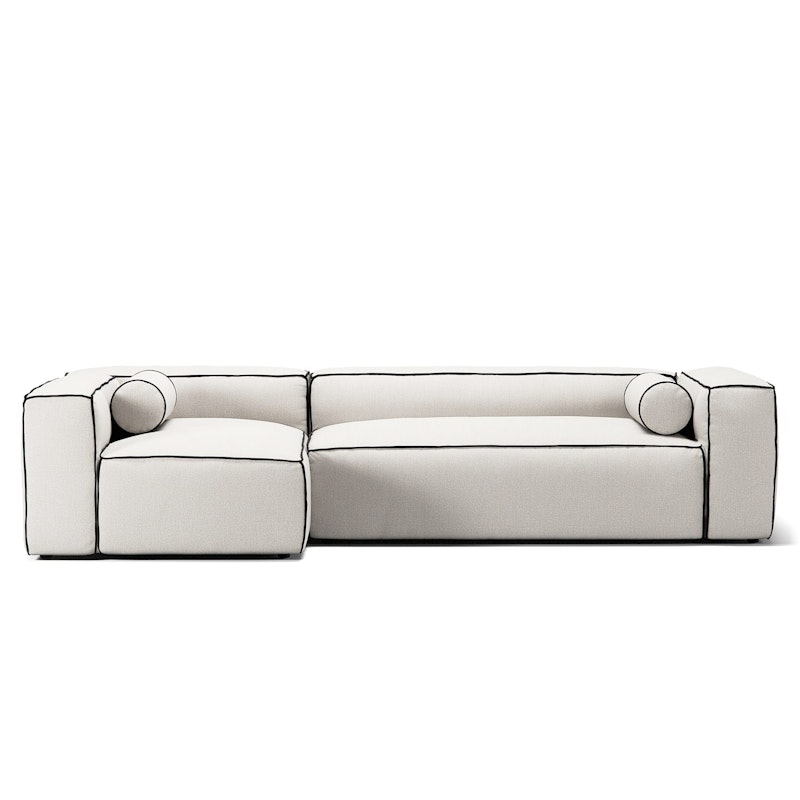 Grand Hue 4-Sitzer-Sofa Liege Links, Steam White / Mine Graphite