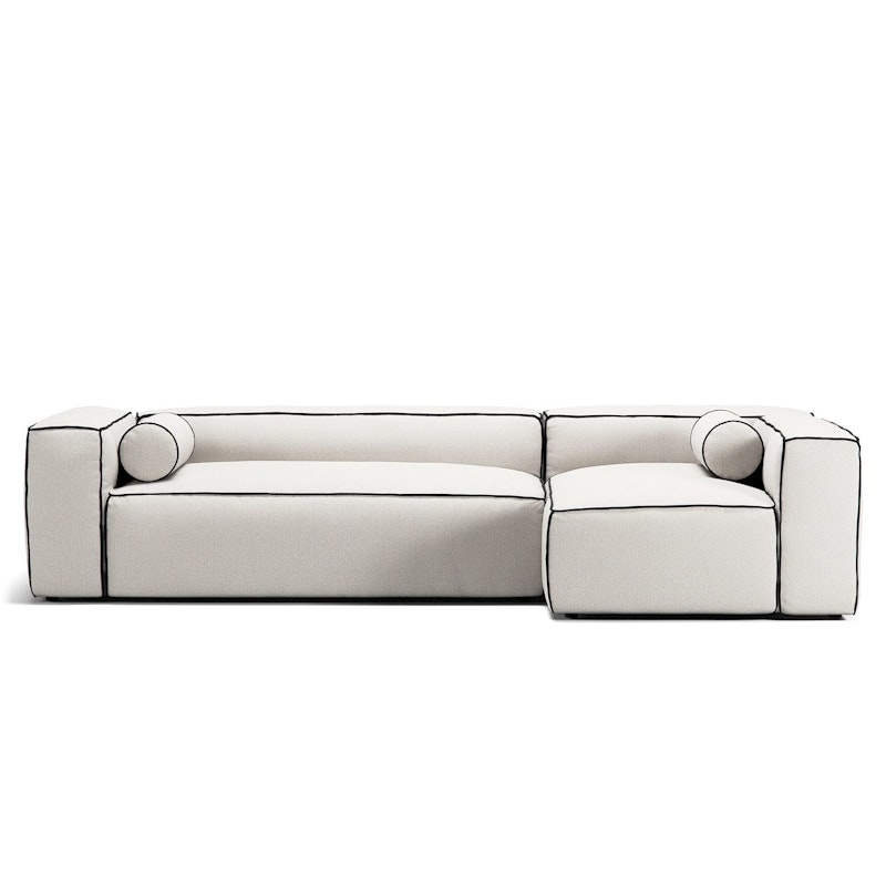 Grand Hue 4-Sitzer-Sofa Liege Rechts, Steam White / Mine Graphite