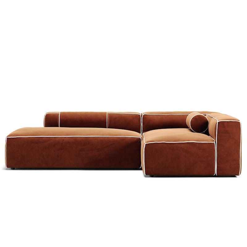 Grand Hue Loungesofa 3-Sitzer Offener Abschluss Links, Copper Glow / Moon White