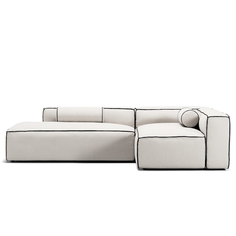 Grand Hue Loungesofa 3-Sitzer Offener Abschluss Links, Steam White / Mine Graphite