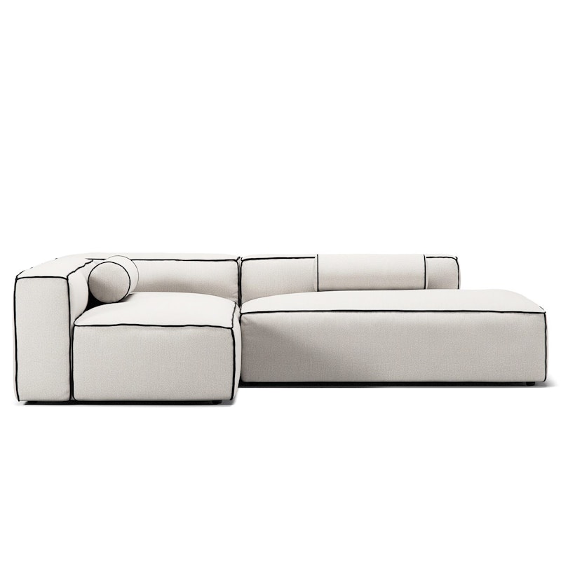 Grand Hue Loungesofa 3-Sitzer Offener Abschluss Rechts, Steam White / Mine Graphite