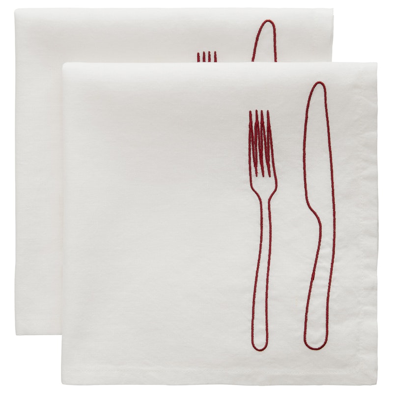 La Tavola Serviette 45x45 cm 2-er Set, Burgunderrot