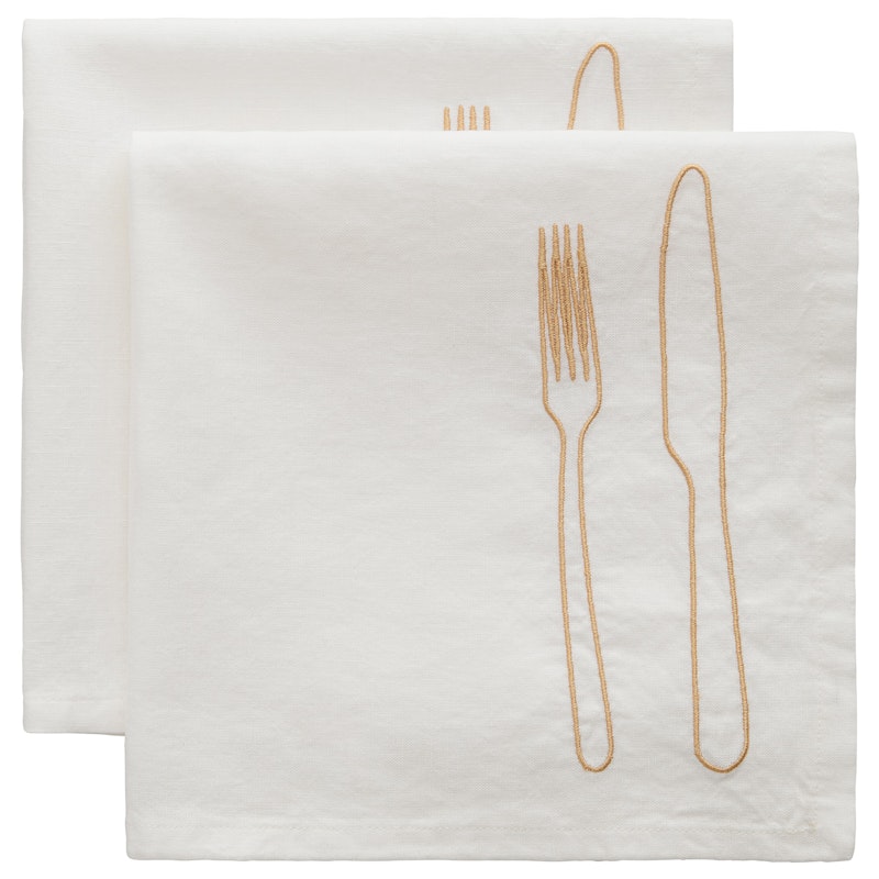 La Tavola Serviette 45x45 cm 2-er Set, Latte