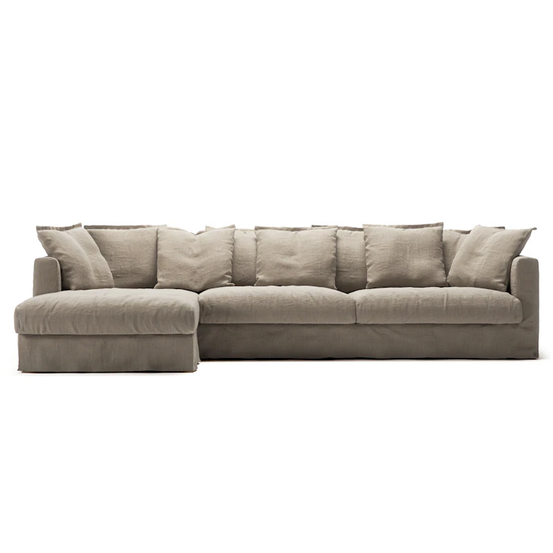 Le Grand Air 3-Sitzer-Sofa Leinen Liege Links, Savage Linen