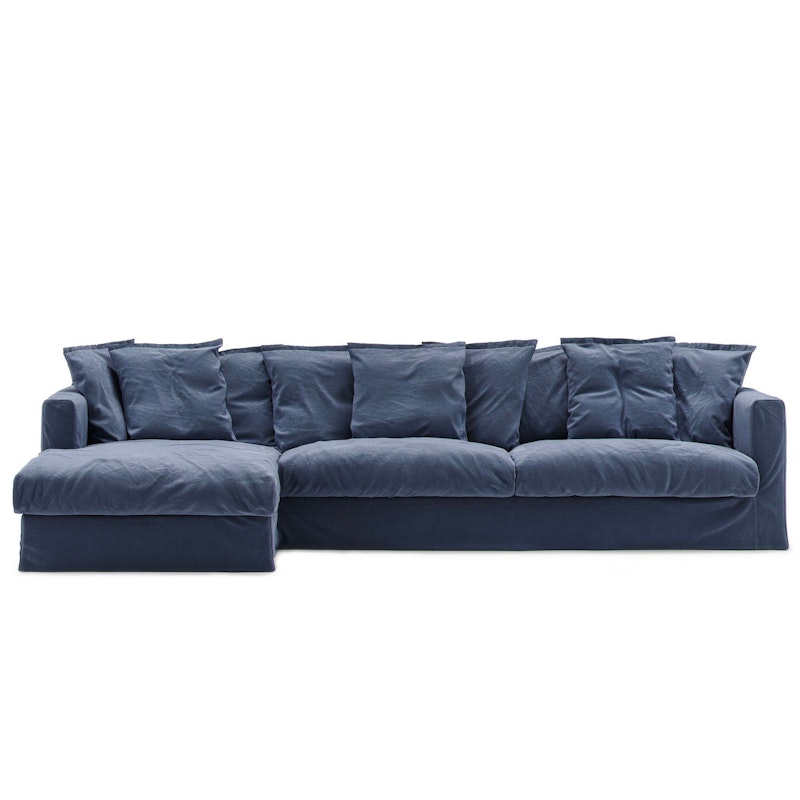 Bezug Für Le Grand Air 3-Sitzer-Sofa Baumwolle Divan Links, Blau