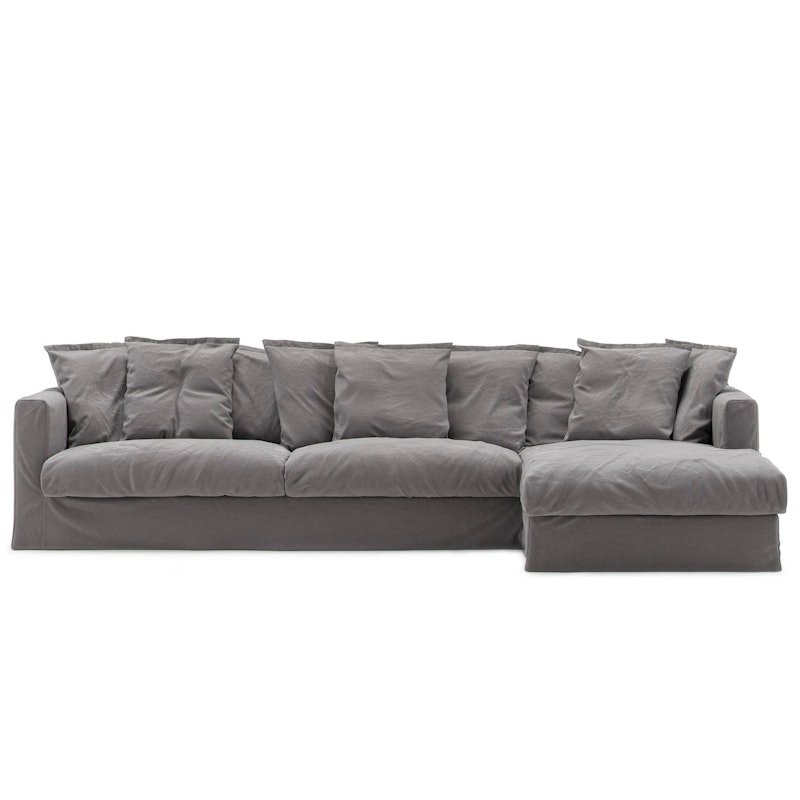 Bezug Für Le Grand Air 3-Sitzer-Sofa Baumwolle Divan Rechts, Grau