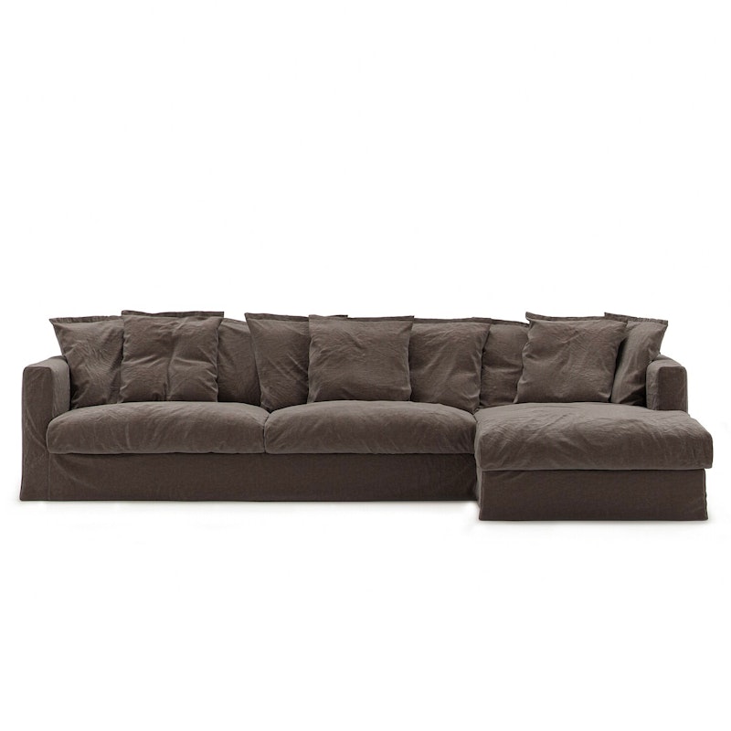 Bezug Für Le Grand Air 3-Sitzer-Sofa Leinen Liege Rechts, Truffle Brown