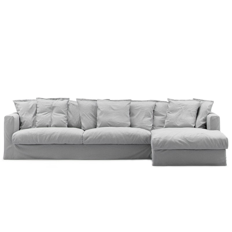 Le Grand Air 3-Sitzer-Sofa Baumwolle Liege Rechts, Hellgrau