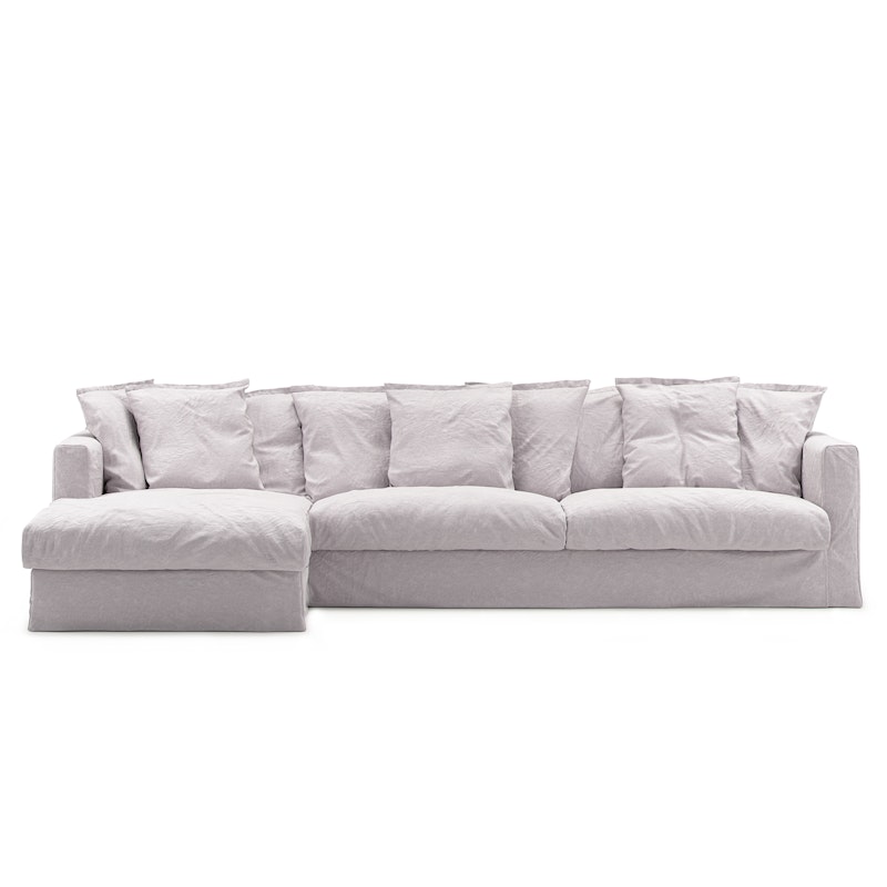 Le Grand Air 3-Sitzer-Sofa Leinen Liege Links, Misty Grey