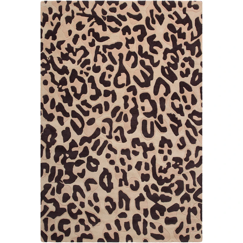 Leopard Wollteppich 180x270 cm, Braun