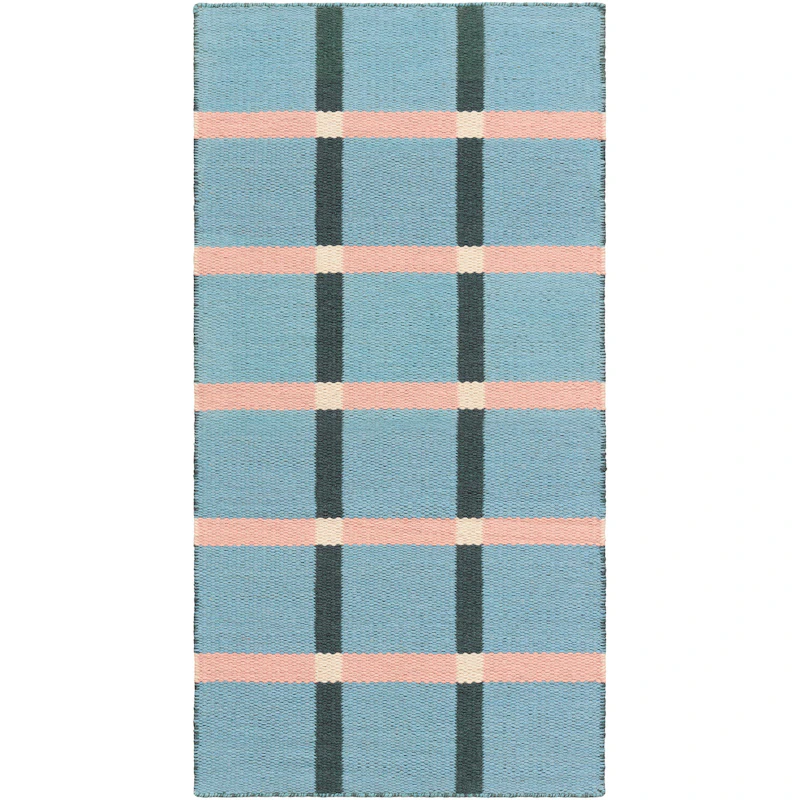 Mosaic Wollteppich 75x150 cm, Blau