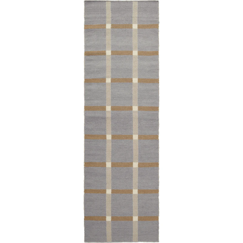 Mosaic Wollteppich 75x250 cm, Grau