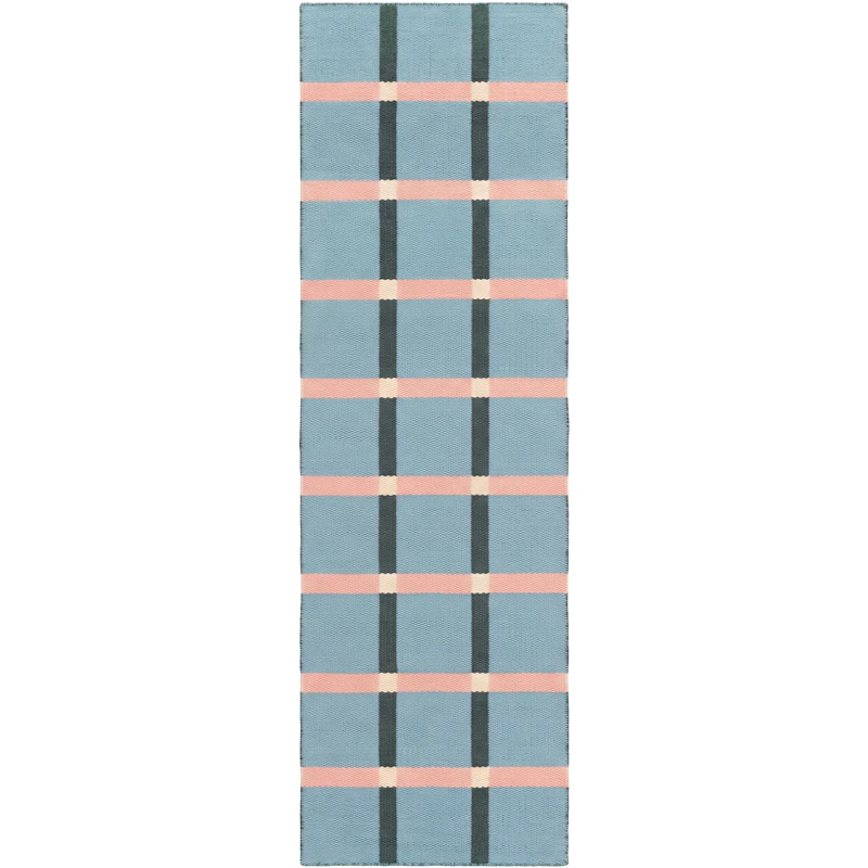 Mosaic Wollteppich 75x250 cm, Blau
