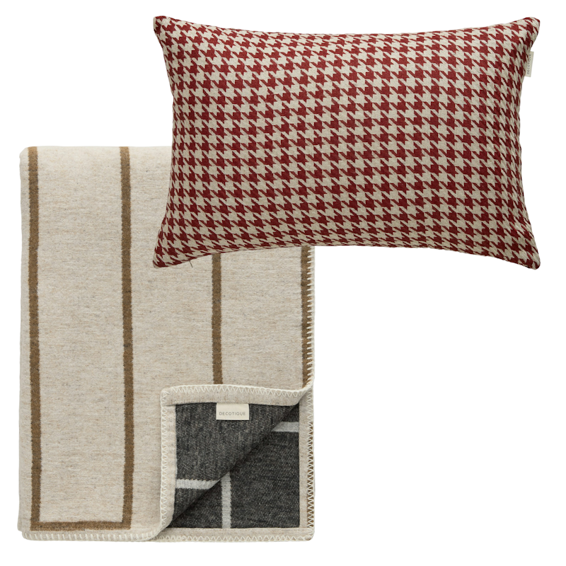 Noomi / Carmen Textilien-Set, Camel / Rot / Natur