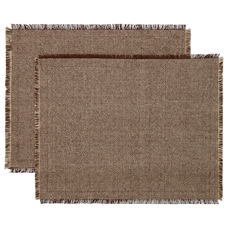 Ravella Tischset 35x45 cm 2-er Set, Braun / Altweiß