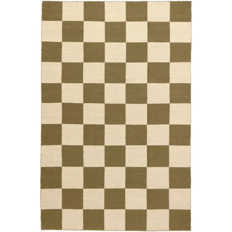 Square Wool Rug 200x300 cm, Green