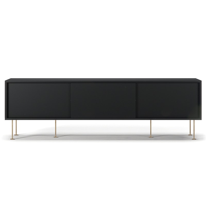 Vogue Medienbank mit Beinen 180 cm, Anthrazit / Messing