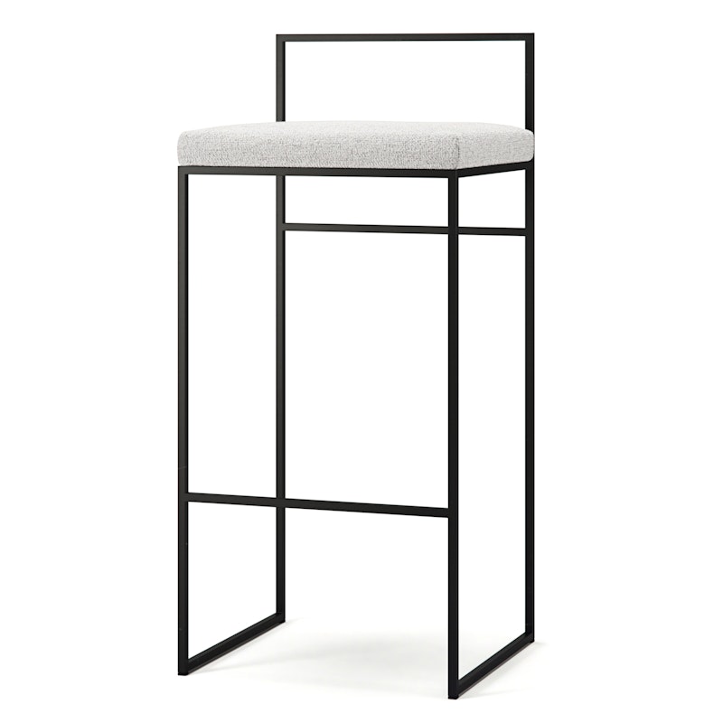 Barhocker mit Rückenlehne 90 cm, Schwarz / Pacific White