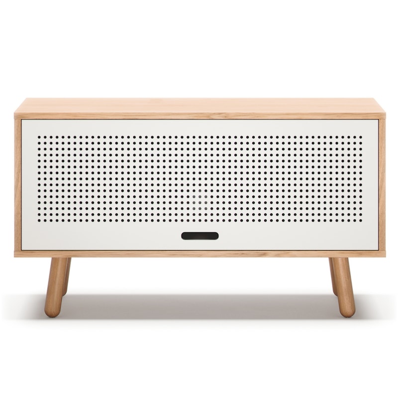 Ray Medienbank 100 cm, Eiche / Weiß