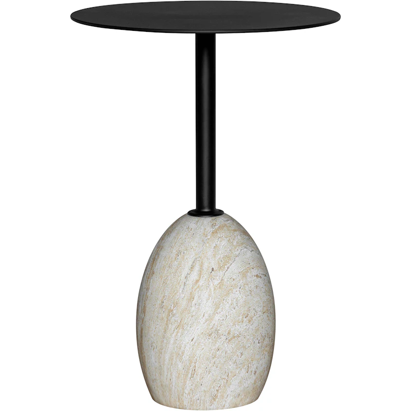 Shine Beistelltisch, Schwarz / Travertine